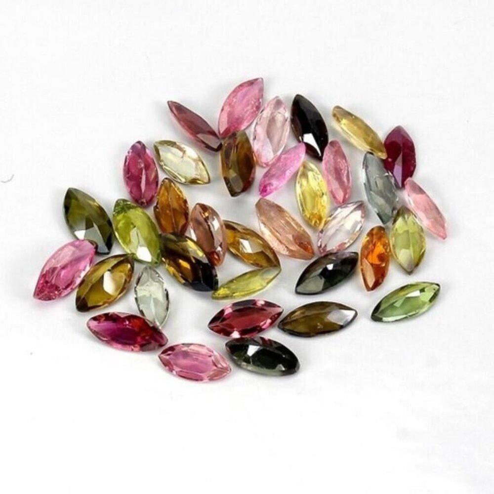 Marquise Natural Unheated Multi Color Tourmaline